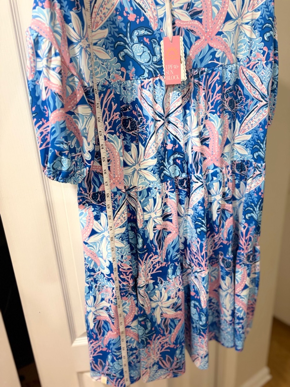 Simply Southern UPF 50+ Coastal Print Dress | Beachy Tiered Resort Dress - Picture 3 of 6